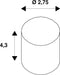 Technical drawing of a cylindrical part with dimensions 2.75 diameter and 4.3 height.