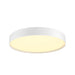 Round LED ceiling light, white finish, flush mount.