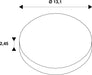 Technical drawing of a round component with dimensions 13.1 diameter and 2.45 height.