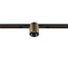 Metal track light fixture, bronze finish, track mounted.