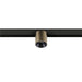 Track lighting fixture, metal, bronze finish, black track mount.
