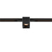 Black square track lighting fixture, surface mounted.