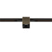 Bronze finish track lighting head on black track.