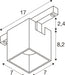 Technical drawing of a surface-mounted spotlight with dimensions.
