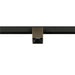 Metal track lighting fixture, bronze finish, mounted on black track.