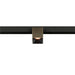 Bronze finish square track lighting fixture on black track.