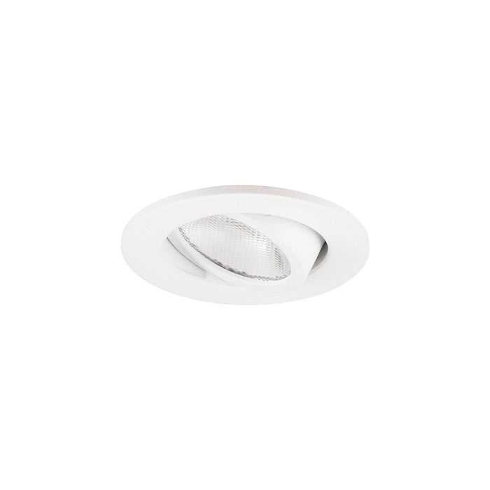 White recessed ceiling light fixture, adjustable angle.
