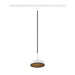 White track lighting pendant with woven texture shade.