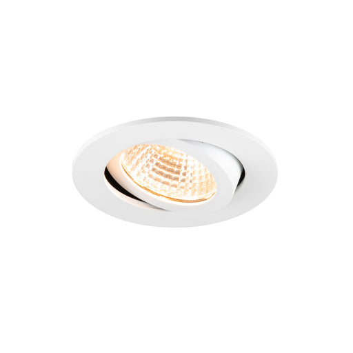 White recessed ceiling light fixture, adjustable angle.