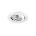 White recessed ceiling light fixture with adjustable head.