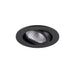 Black recessed ceiling light fixture, adjustable spotlight.