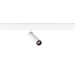 White metal track lighting fixture, cylinder spotlight.