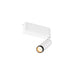White metal surface-mounted spotlight fixture.