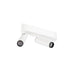 White metal ceiling-mounted spotlight fixture with two adjustable heads.