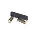 Metal ceiling light fixture with two adjustable spotlights, matte black and olive finish.