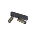 Metal ceiling light with two adjustable spotlights, matte black and olive green finish.