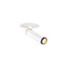 White metal cylinder spotlight, matte finish, surface mounted.