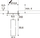 Technical drawing with dimensions.