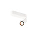 White metal track light fixture, surface mounted.