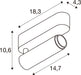 Technical drawing of a surface-mounted spotlight with dimensions.
