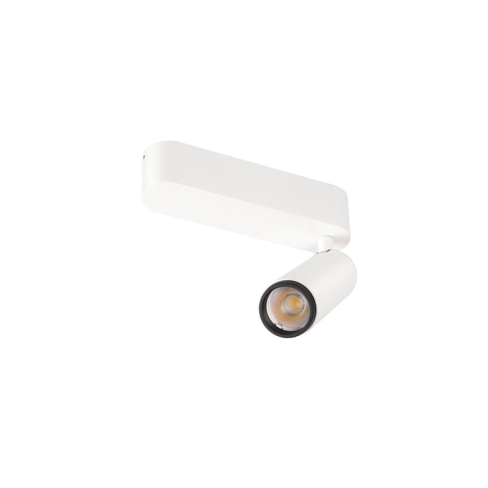 White surface-mounted LED spotlight fixture.