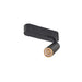 Black metal surface-mounted spotlight fixture.