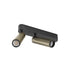 Metal surface-mounted spotlight with two adjustable heads, matte black and gold finish.