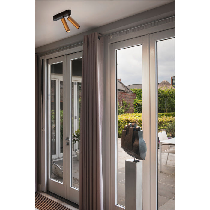 SLV 1009083 GRIP! M, Ceiling-mounted light, double, PHASE, 3000K, 28W, 42°, gold / black (MD20)