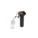 Recessed downlight fixture with black finish, metal construction, and white driver.