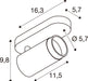 Technical drawing of a surface-mounted spotlight with dimensions.