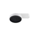 White surface-mounted spotlight with black honeycomb lens.
