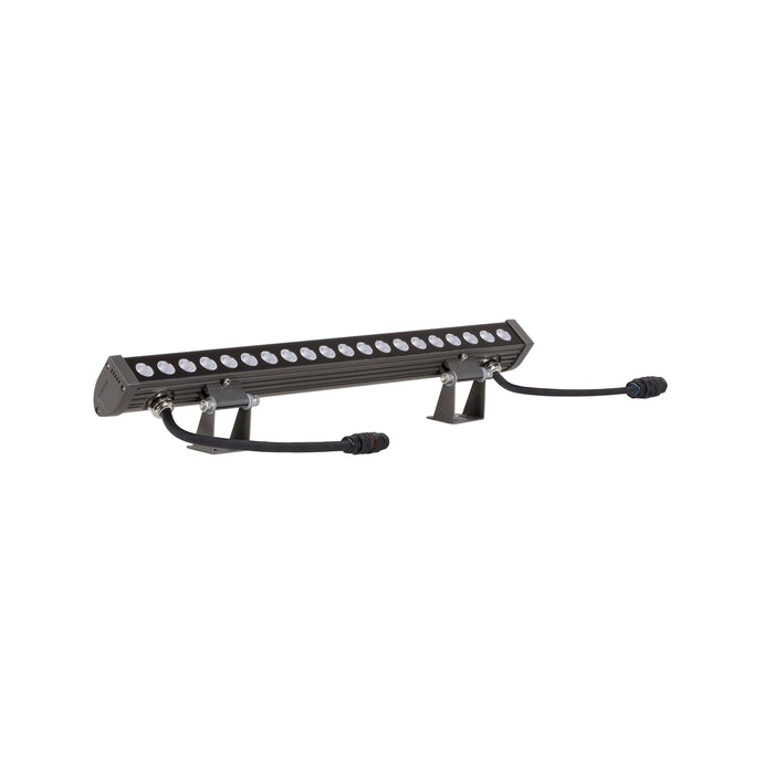 Aluminum LED wall wash light, dark bronze finish, bracket mounted.
