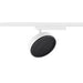 White track lighting fixture with black honeycomb lens, surface mounted.