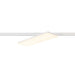 White rectangular LED panel light fixture, track mounted.