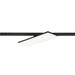 Black track lighting fixture with rectangular LED panel.