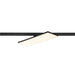 Black track lighting fixture with rectangular LED panel.