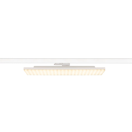 White LED panel track light fixture.