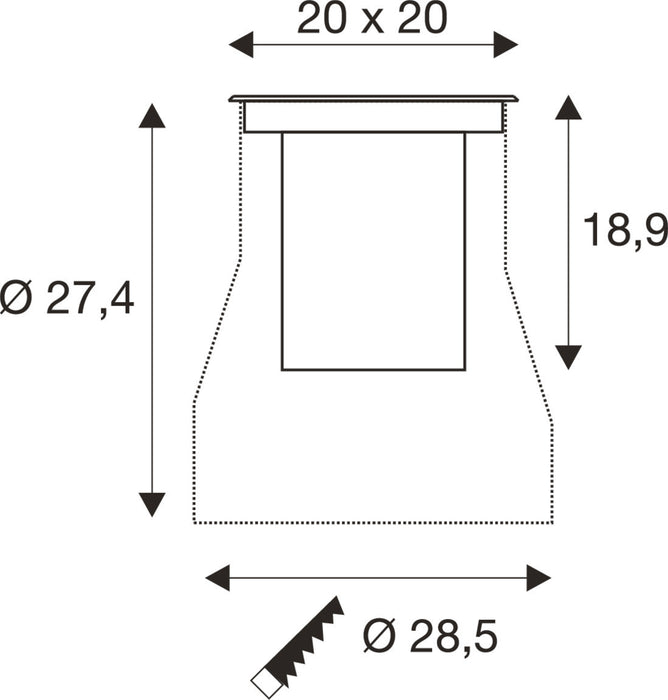 Technical drawing with dimensions.