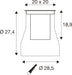 Technical drawing with dimensions.