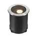 SLV black recessed ground light with stainless steel trim.