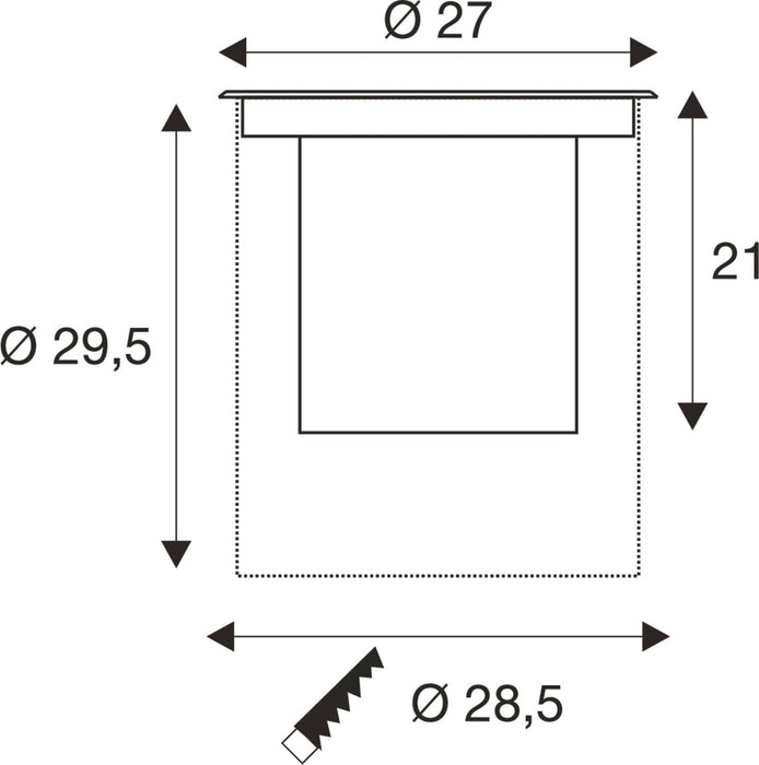 Technical drawing with dimensions.