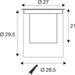 Technical drawing with dimensions.