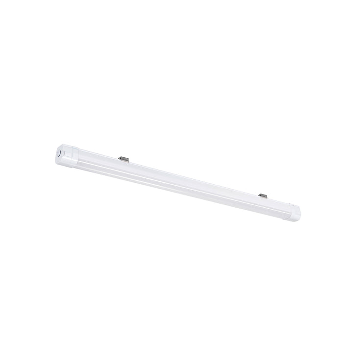 White LED linear light fixture, surface mounted.