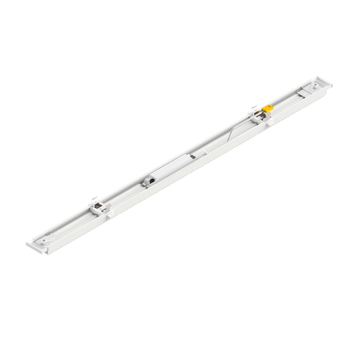 White aluminum track lighting rail, surface mount.