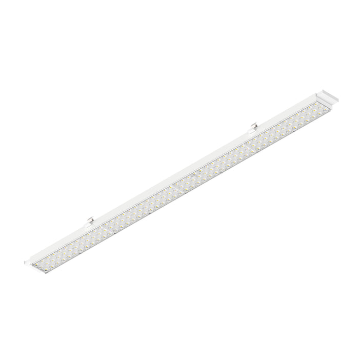 White surface-mounted LED linear light fixture.