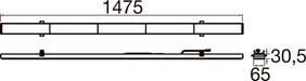 Technical drawing of a black 1475mm rail with dimensions.