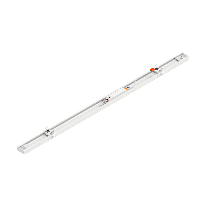 White metal track lighting rail with surface mounting.
