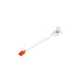 White plastic electrical connector with red plug and attached wires.