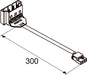 White plastic electrical connector with cable, 300mm length.