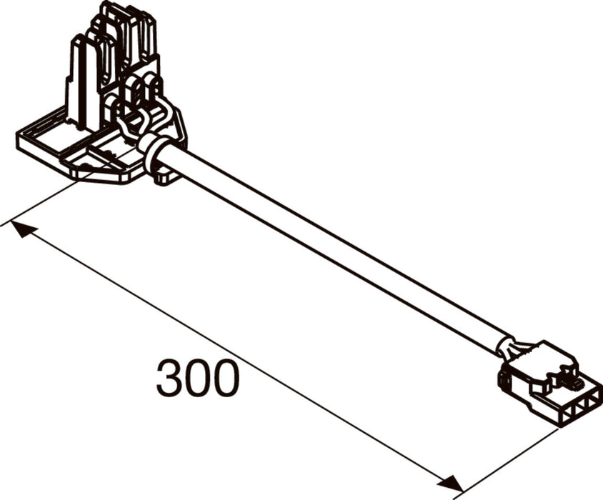 Diagram of a 300mm long connector cable.